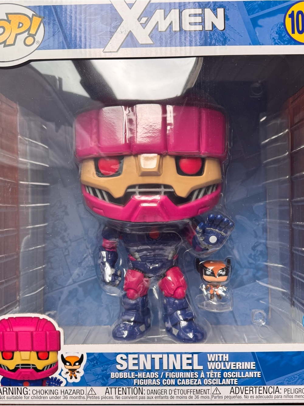 Funko X-Men Sentinel with Wolverine Figure - Pink, Blue, Tan